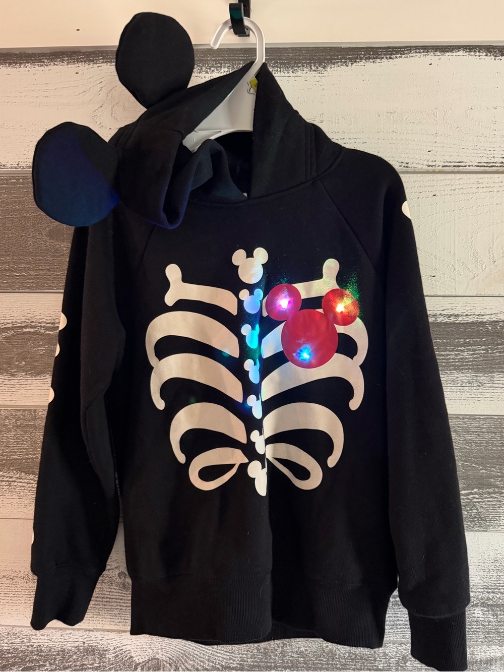 Mickey Kids Skeleton light-up Hoodie with Mickey Ears